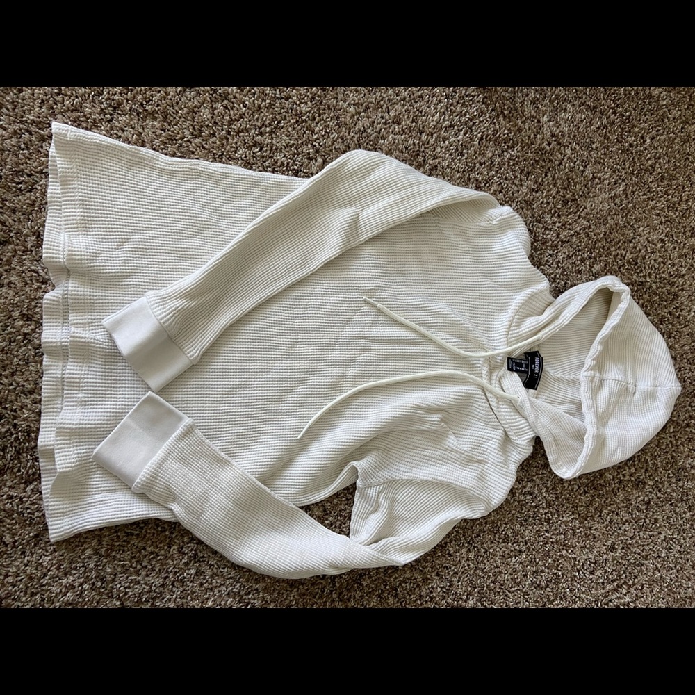Waffle knit hoodie